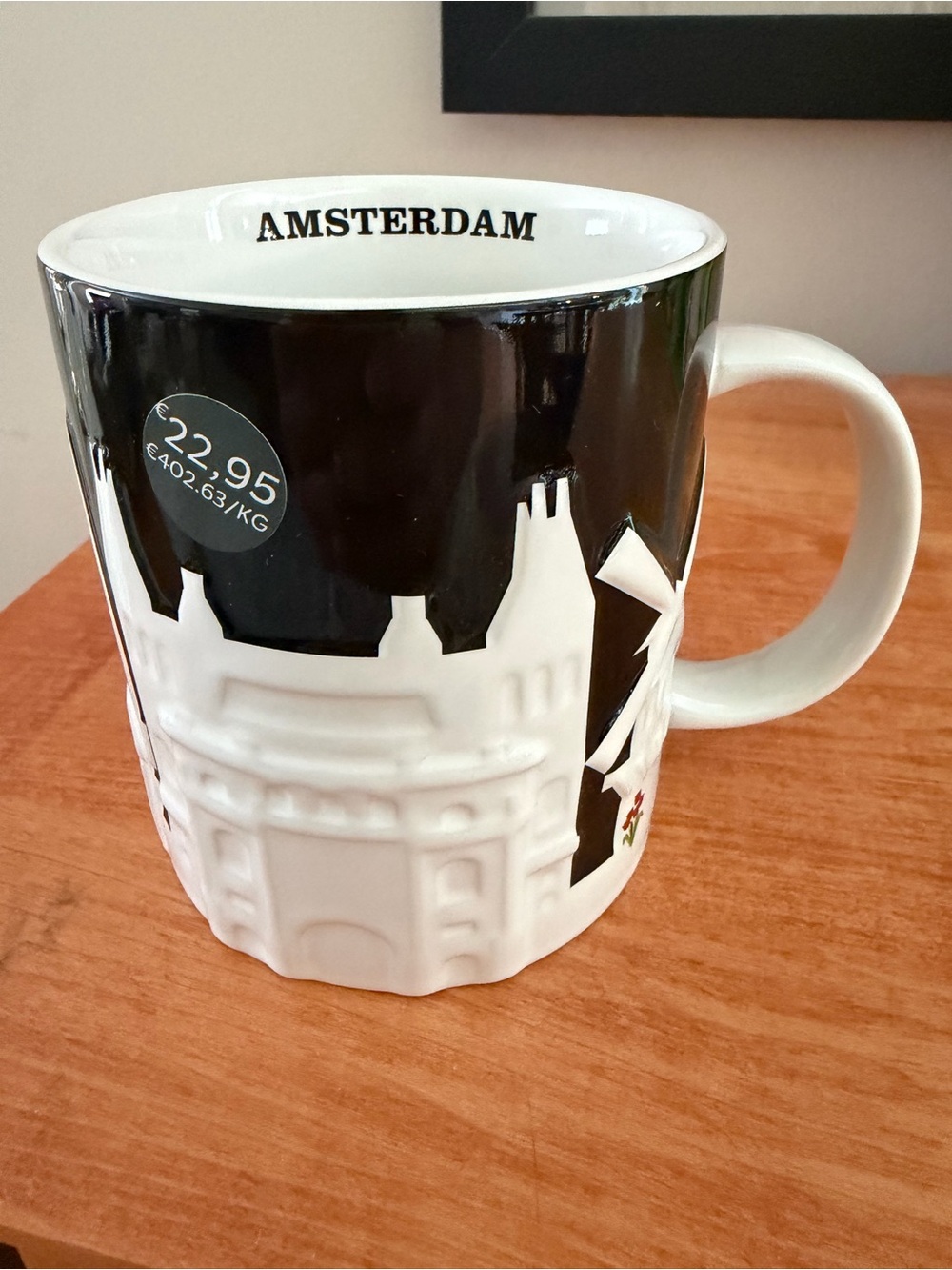 Starbucks Black and White Amsterdam Relief Mug